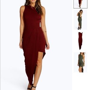 Boohoo One Shoulder MIDI Dress
